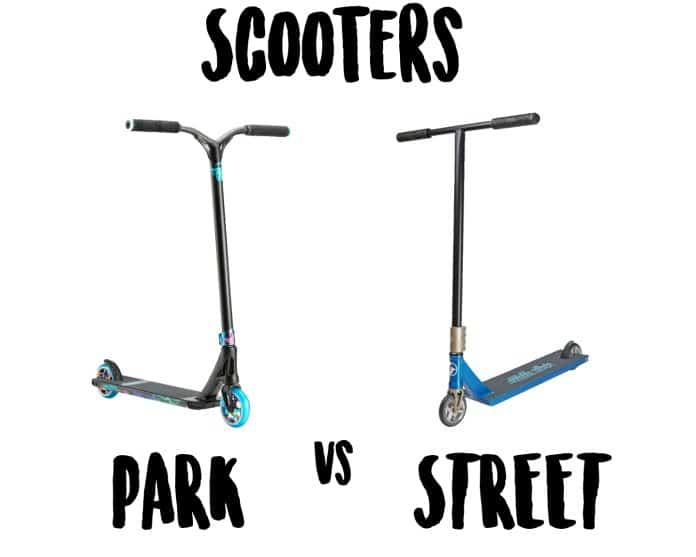 scooter, park, street, diferencias